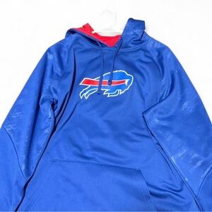 Men’s Buffalo Bills Blue Pullover Hoodie with Red Lining - Size: L NFL apparel
